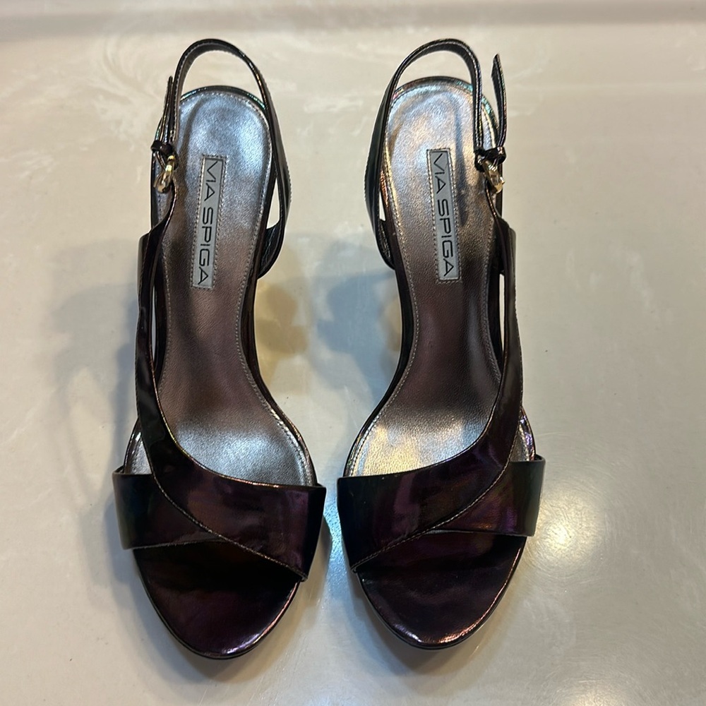 Via Spiga Metallic Purple Iridescent heels - size 8